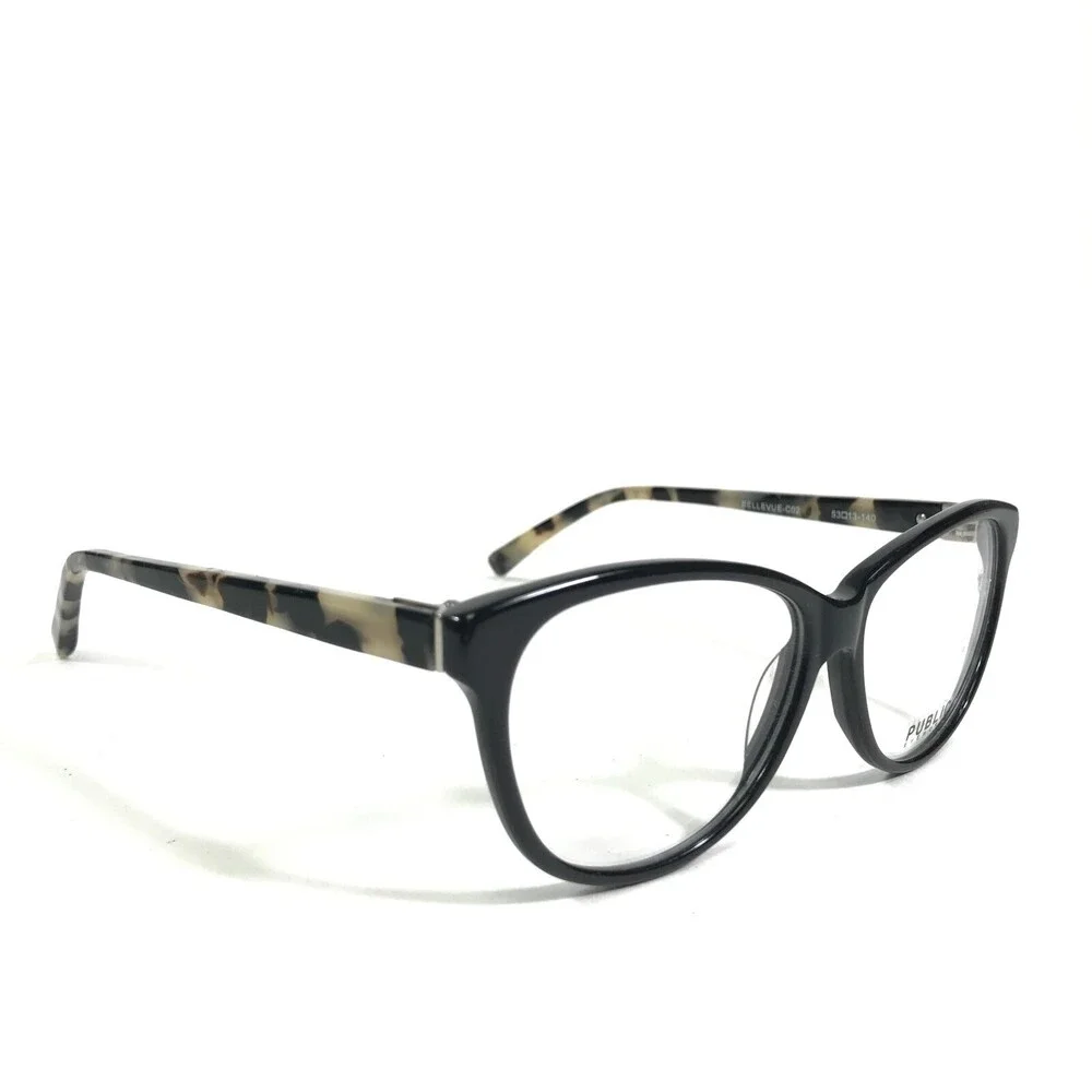 Public Eyeworks Eyeglasses Frames BELLEVUE-C02 Black Tortoise Cat Eye 53-13-140